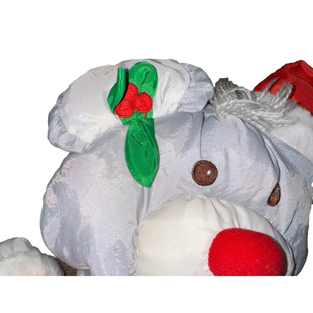 Vtg Fisher Price Puffalump Christmas Mouse Santa Suit Nylon Parachute 88' Flaw